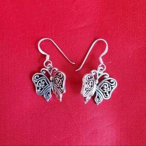 925 sterling silver dangle butterfly earrings children or adults